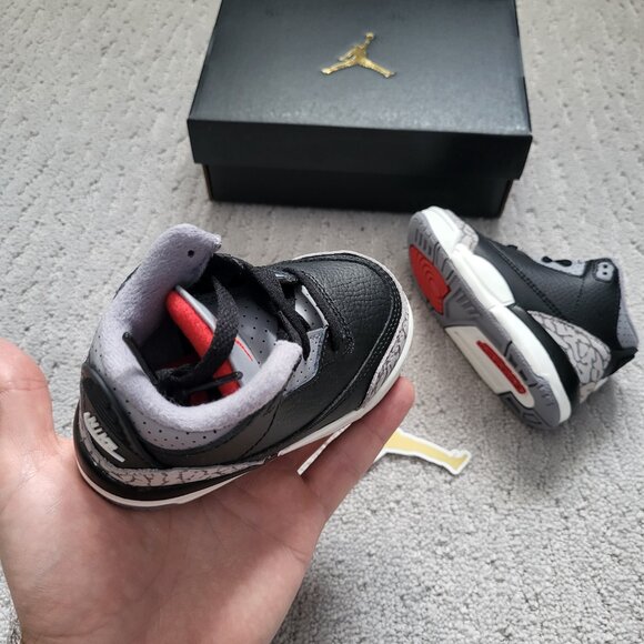 Baby Size 7c - Jordan 3 Retro Black Cement (2024) (TD) DM0968-010 Authentic New! - Picture 2 of 9